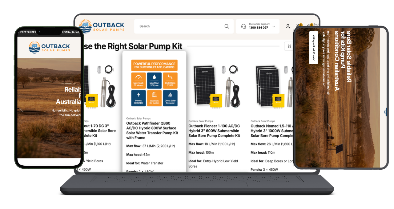 outback solar pumps website creation 2026